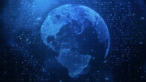 Animated Binary Numbers over Futuristic Digital Globe Background 스톡 동영상 314504647