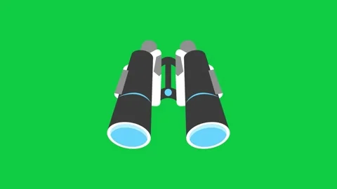 Animated binoculars on a green screen for exploration. Stock Footage 300376377