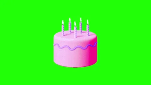Animated Birthday Cake Green Screen Vídeo Stock 337197546