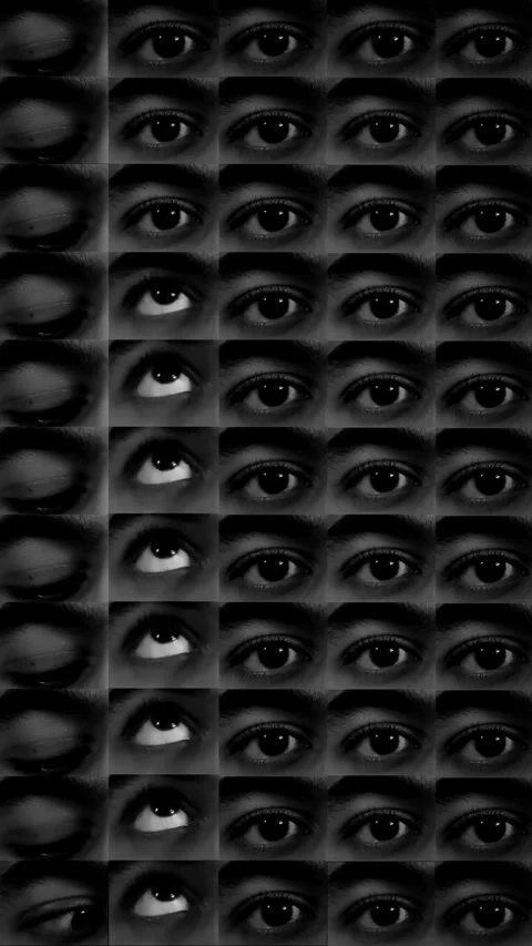 Animated black and white background of human eyeball Stock Footage 320038261
