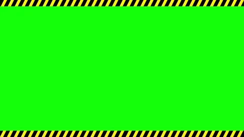 Animated Black and Yellow Hazard Stripe Border Loop on Green Screen Video stock 337985681