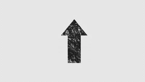 Animated Black Up Arrow with Grunge Texture Pointing Upward Motion Graphic Stock Footage 335653364