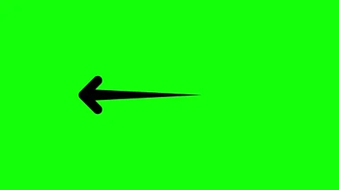 Animated black arrow pointing left with smooth scaling motion on green backgroun Stock Footage 334095186