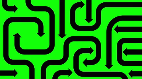 Animated black arrows on green screen, flat animation Stockbeeldmateriaal 65022068