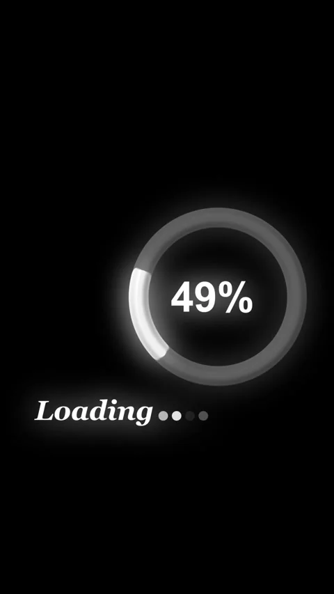Animated Black Background Loading Indicator with 25 Percent Progress and Te.. Видео 344859221