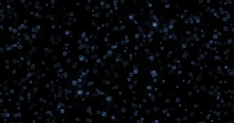 Animated black background of moving blue micro spheres, chaotic movement Stock Footage 266811785