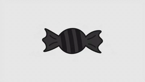 Animated black candy icon with stripes pattern with glitch effect Stock Footage 306278570