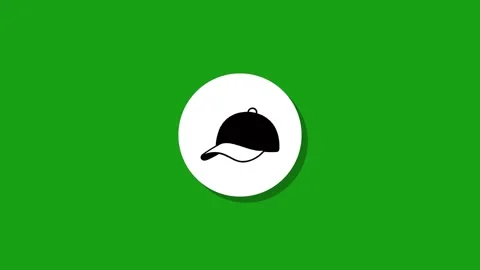 Animated black cap icon appearing on green screen background with shadow ef.. Stock Footage 327762830