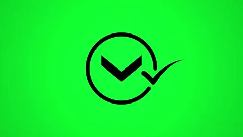 Animated black check mark and clock symbol icon appearing on green screen b.. Stock Footage 346497907