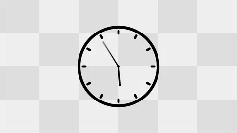 Animated Black Clock Icon, Rotating Arrows Stopwatch, 12 Hour Loop Stock Footage 330987059