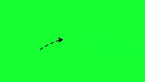 Animated black dashed arrow curve on green screen background Stock-Footage 346613243