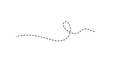Animated black dashed line drawing a flight route path on a clean white bac.. Stock Footage 340564841