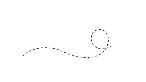 Animated black dashed line drawing a looping route path on a clean white ba.. Stock Footage 340564844