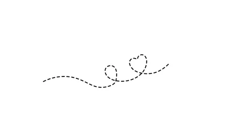 Animated black dashed line forming a heart loop path on a clean white backg.. Stock Footage 340564812