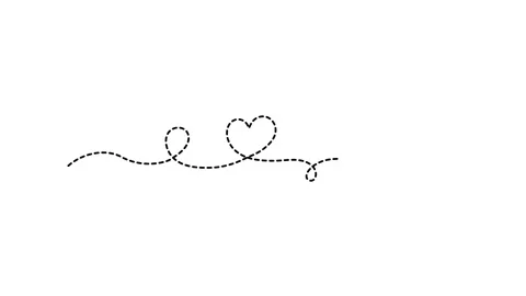 Animated black dashed line forming heart shape path on white background. Mi.. Stock Footage 340564870