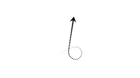 Animated black dotted arrow pointing left, right, up and down with circular.. Vídeo Stock 334735407