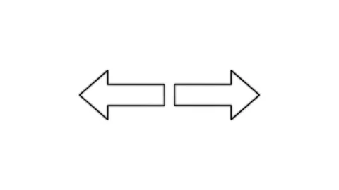 Animated Black Double Arrow Expanding and Contracting on White Background Stock Footage 318773546
