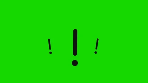 Animated black exclamation marks popping on green screen Stock Footage 336742186
