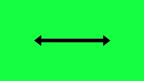 Animated Black Expanding Horizontal Double Arrow Green Screen Stock Footage 341780219