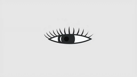 Animated black eyes looking left and right. Stock Footage 292990650