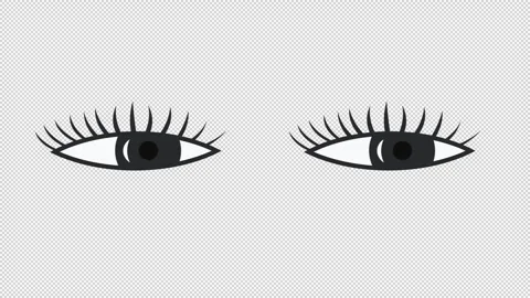 Animated black eyes looking left and right. Stock Footage 292990651