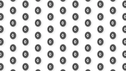 Animated Black Flat Coin Dash Video Seamless Pattern Background. 4k Stock-Footage 157789005