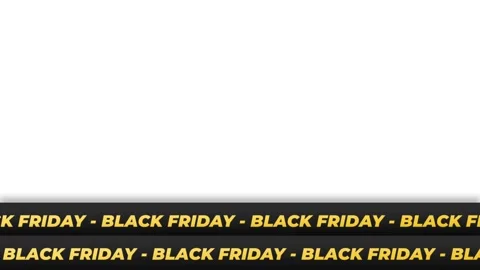 Animated Black Friday Lower Third Ticker Tape Banner Overlay on Transparent.. Stock Footage 347773695