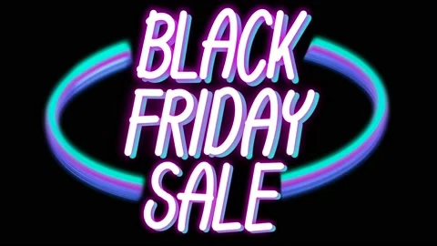 Animated Black Friday text neon style Stock Footage 221204972