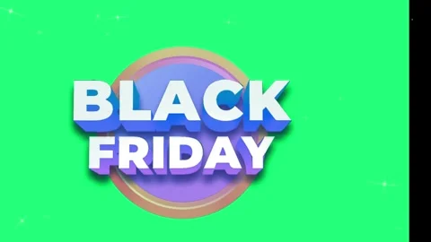 Animated black friday text overlay featuring floating stars against a vibrant 스톡 동영상 346042654