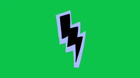 Animated Black Lightning Bolt Purple Paper Cutout Green Screen 스톡 동영상 343078728