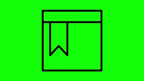 Animated black line bookmark icon on green screen background for video projects. Stock Footage 330397543