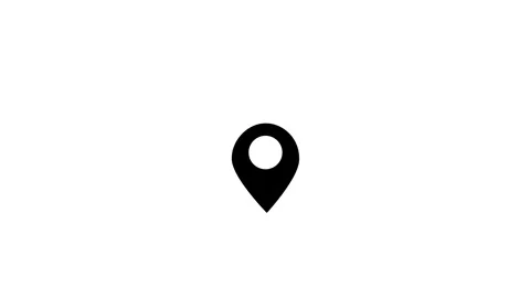 Animated black location map pin icon on a white background for navigation, GPS Stock Footage 339661442