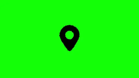 Animated Black Map Pin Location Icon Bounce Animation on Green Screen Video stock 330854236