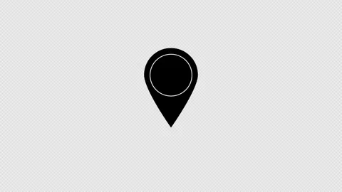 Animated Black Map Pin Location Marker Pointer Motion Graphics Overlay Stock-Footage 347363322