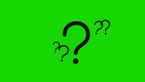 Animated Black Question Marks Floating on Chroma Key Green Screen Vídeo Stock 336742181