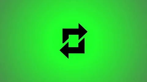 Animated black repeat symbol rotation on green screen background with sleek.. Vidéo 346490950
