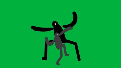 Animated black stick figures dancing on green screen ideal for creative Stock Footage 308867000