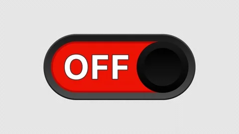 Animated black switch on off on a transparent background Stock Footage 320813549