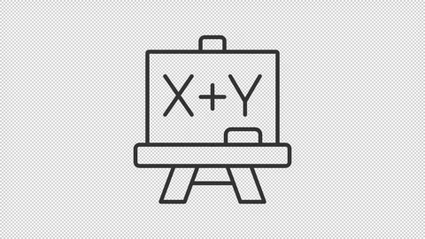Animated blackboard with math formula line icon Stock Footage 337776631