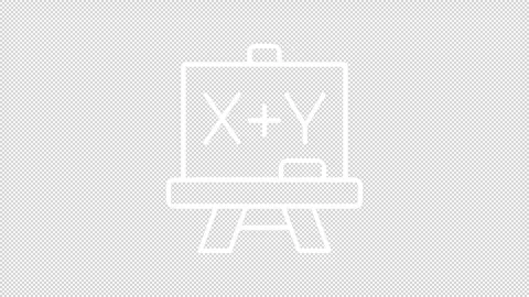Animated blackboard with math formula white line icon Stock Footage 340353715