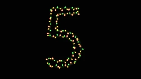 Animated blinking christmas lights letters with alpha 5 Stock Footage 136038209