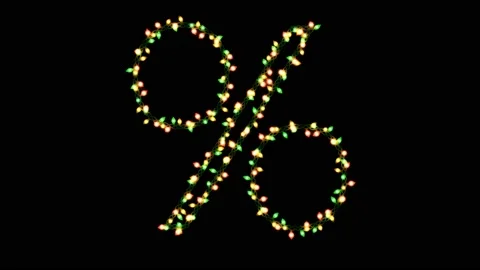 Animated blinking christmas lights letters with alpha percent Stock Footage 136041225