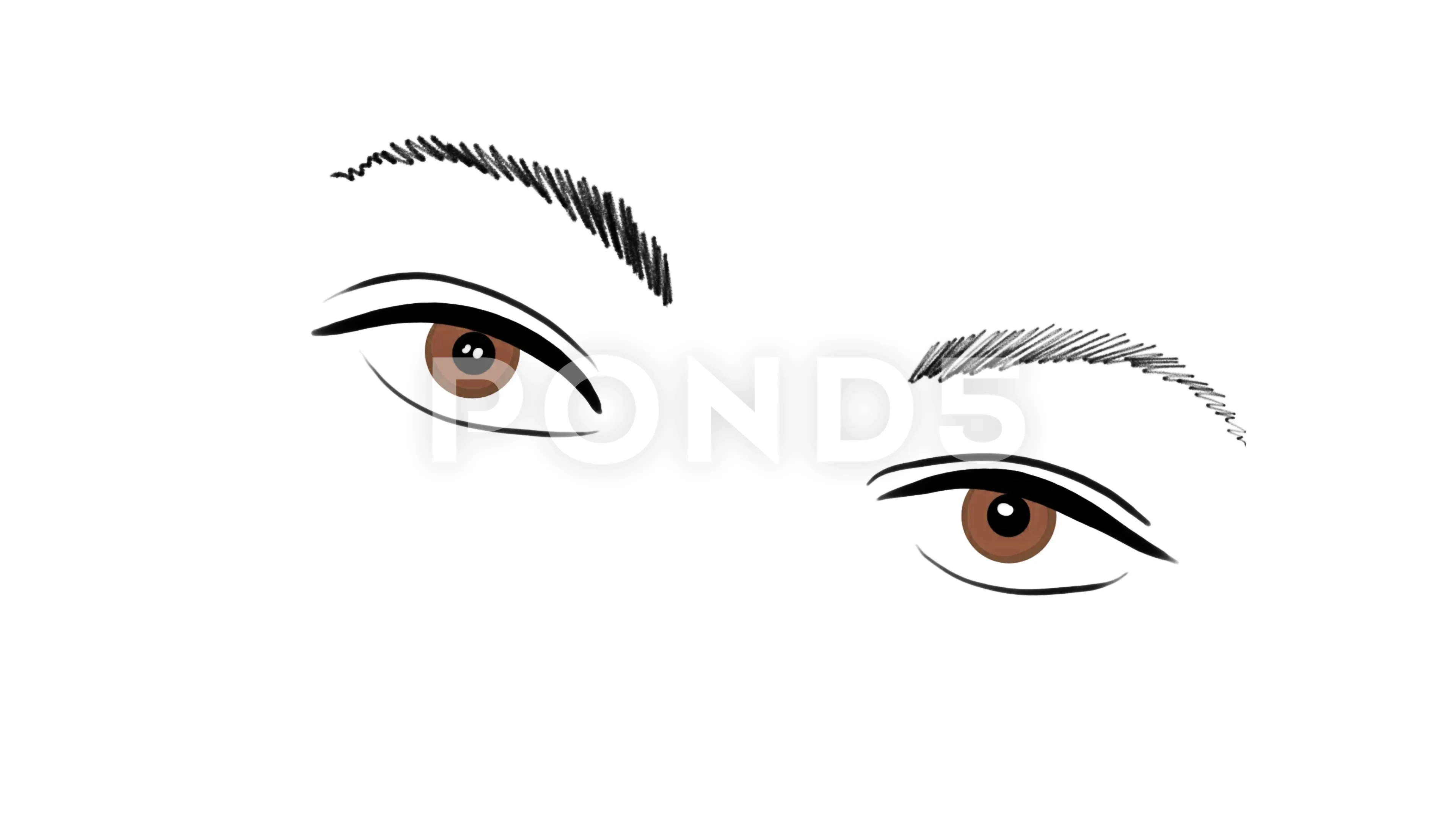 Animated blinking female eyes in cartoon... | Stock Video | Pond5