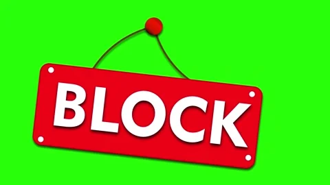 Animated Blocked Rubber Stamp Seal Green Screen Video Stock Footage 334136393