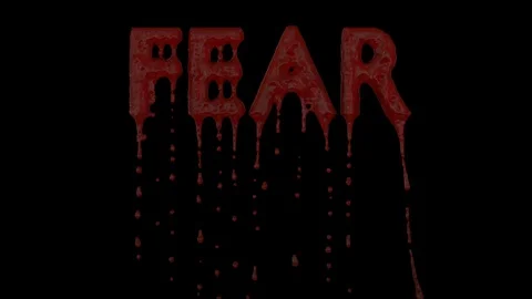 Animated blood dripping text fear - all ... | Stock Video | Pond5