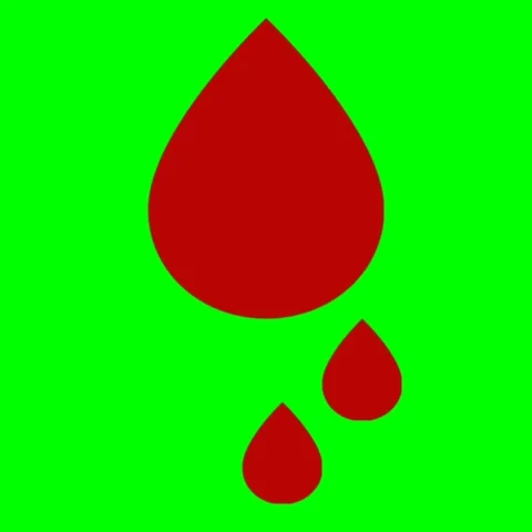 Animated Blood Drop Falling on Green Screen Chroma Key Loop Background HD Stock Footage 340309426