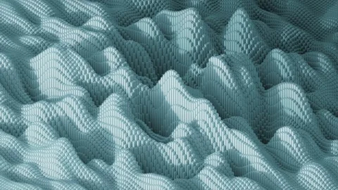 Animated Blue 3D Background of Cubes Forming a Textured Wavy Surface Stock Footage 316382584