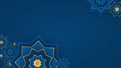 Animated blue and gold Islamic with copy space for Ramadan and Eid greetings. Stock Footage 333915525
