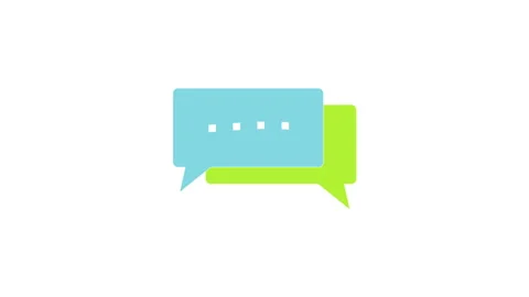 Animated blue and green speech bubbles for communication concept Stock Footage 340151798