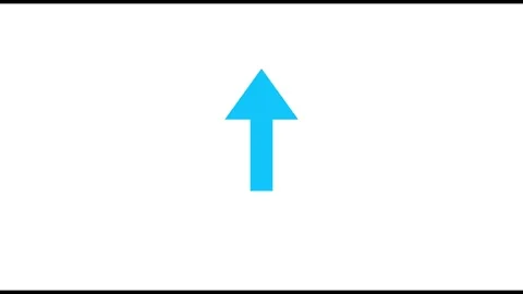 Animated Blue Up Arrow Icon on White Background Vídeos de archivo 334371067
